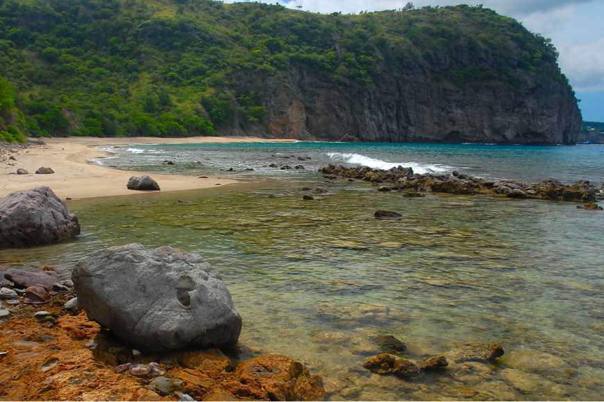 Rendezvous bay in montserrat, west indies, caribbean.