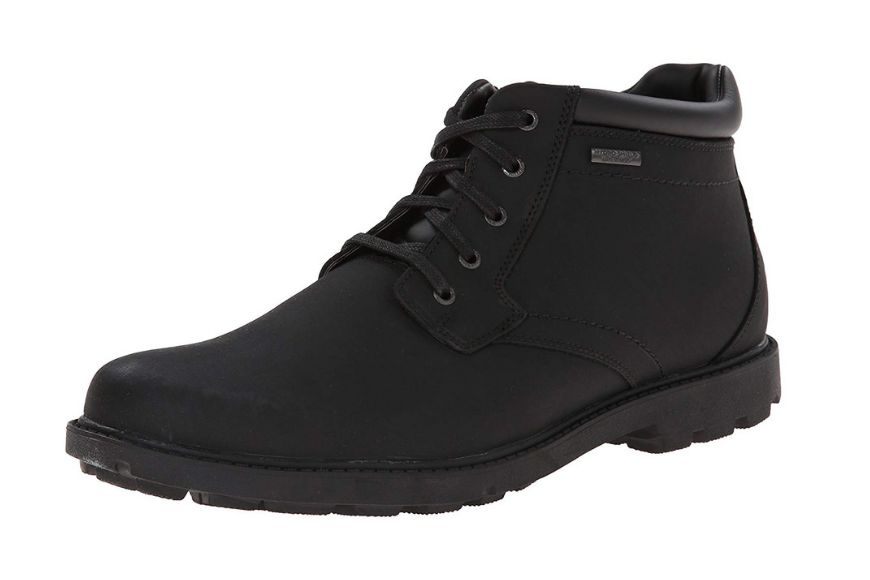 Rockport waterproof storm surge toe boot.