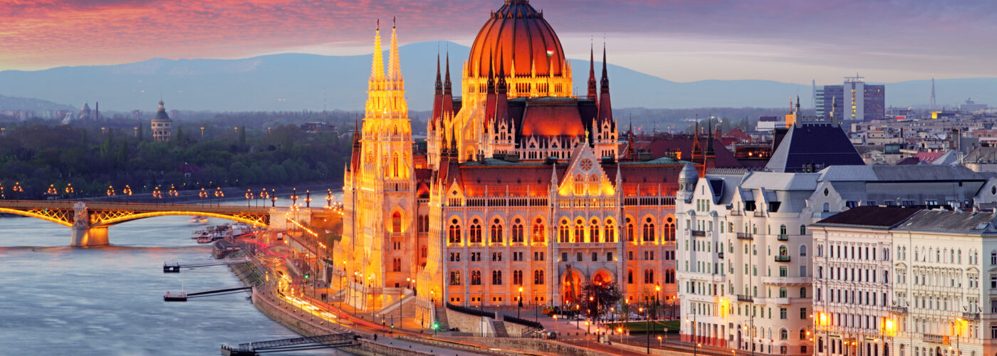 Hungarian Parliament Building at Sunset Budapet.