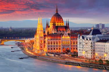 Hungarian Parliament Building at Sunset Budapet.