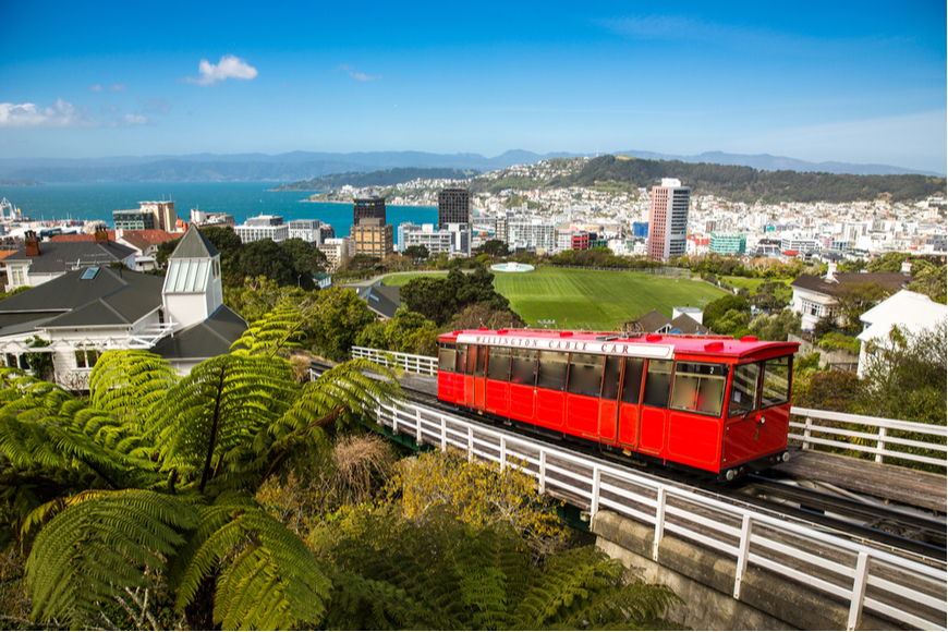 Wellington cable car in New Zealand.