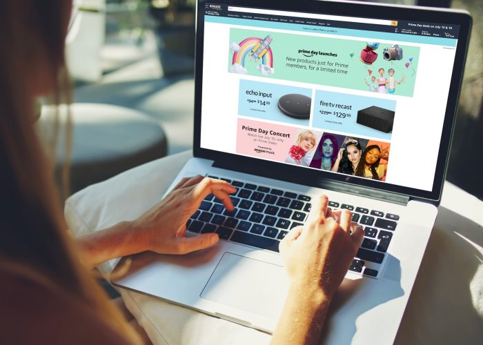 woman shopping online prime day