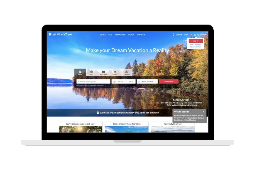 lastminutertravel.com screenshot