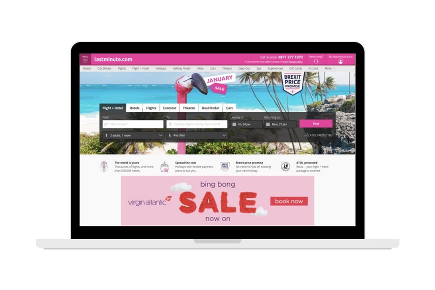LastMinute.com screenshot