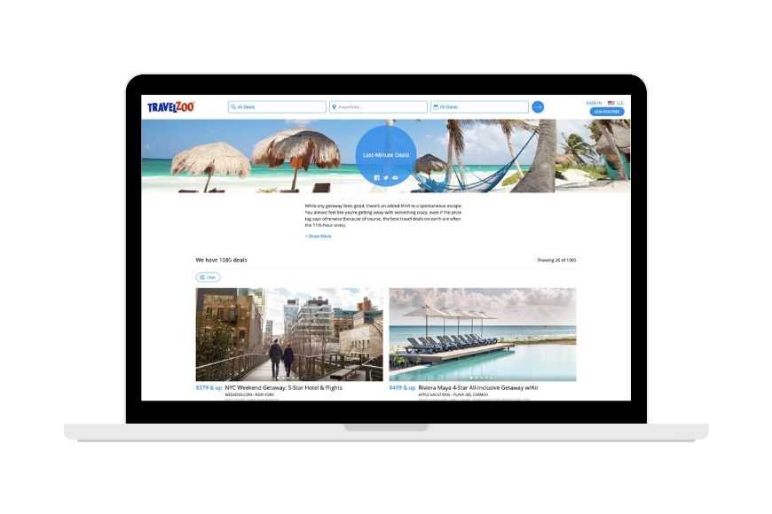 Travelzoo screenshot