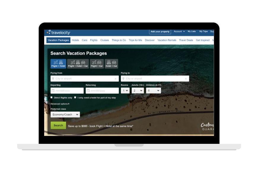 travelocity screenshot