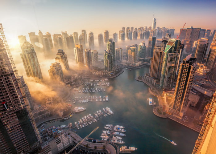 Dubai Marina at sunset