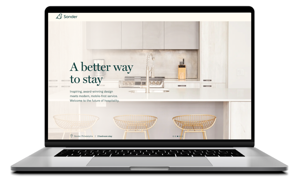 Computer screen displaying sonder.com
