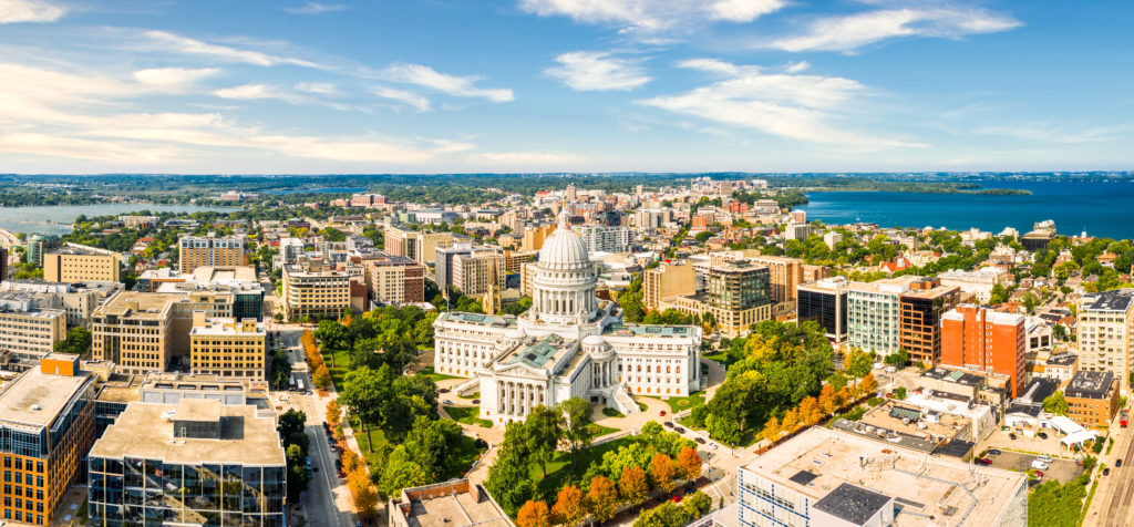 Aerial view of Madison, Wisconsin
