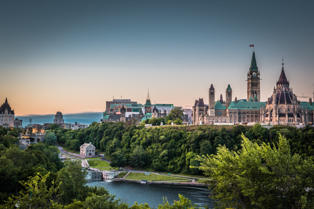 Skyline of Ottawa, Canada in Ontario
